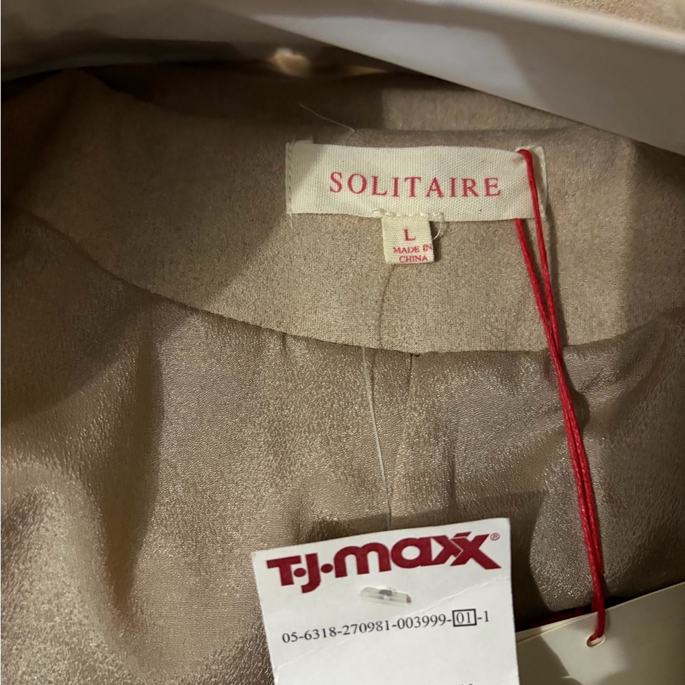 Solitaire Beige Leather Jacket NWT - image 3